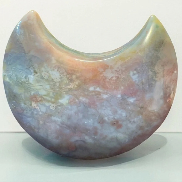 Natural Crystal Palm Stone Duo (Purple Moss Agate/Sunstone) - Picture 3 of 10